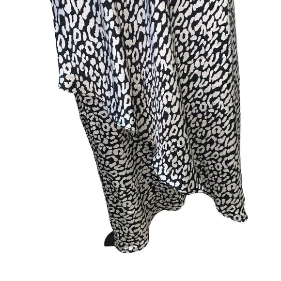 Love Stitch Women's S Small Faux Wrap Midi Skirt Satin Animal Print Draped - Picture 3 of 8